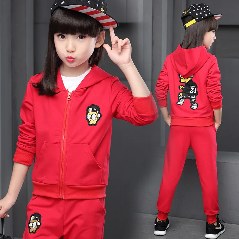 

Big Boy Sports Clothing CHILDREN'S Garment Young STUDENT'S 10 Girls Spring And Summer Two Three-piece Set-13-Year-Old GIRL'S Spr