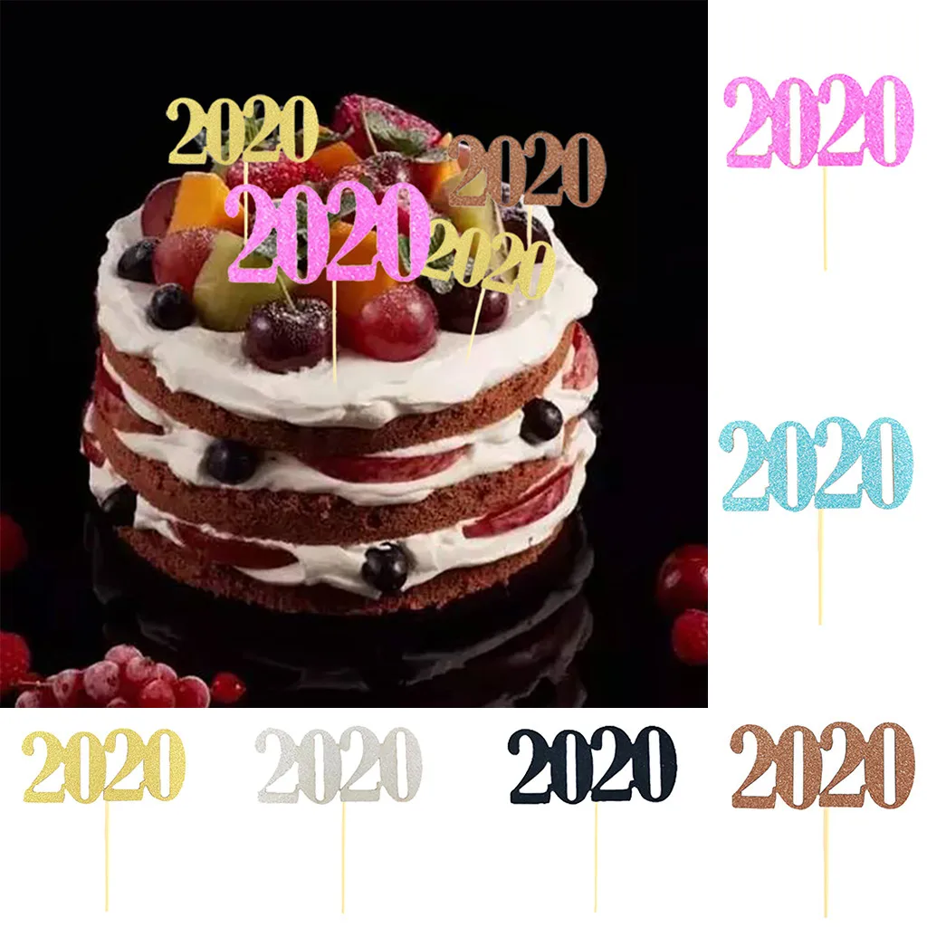 2020 Holiday Cake Placard Baking Flag Christmas Number English 24PCS Topper Cupcake Dessert Decor Supplies L0903 | Дом и сад