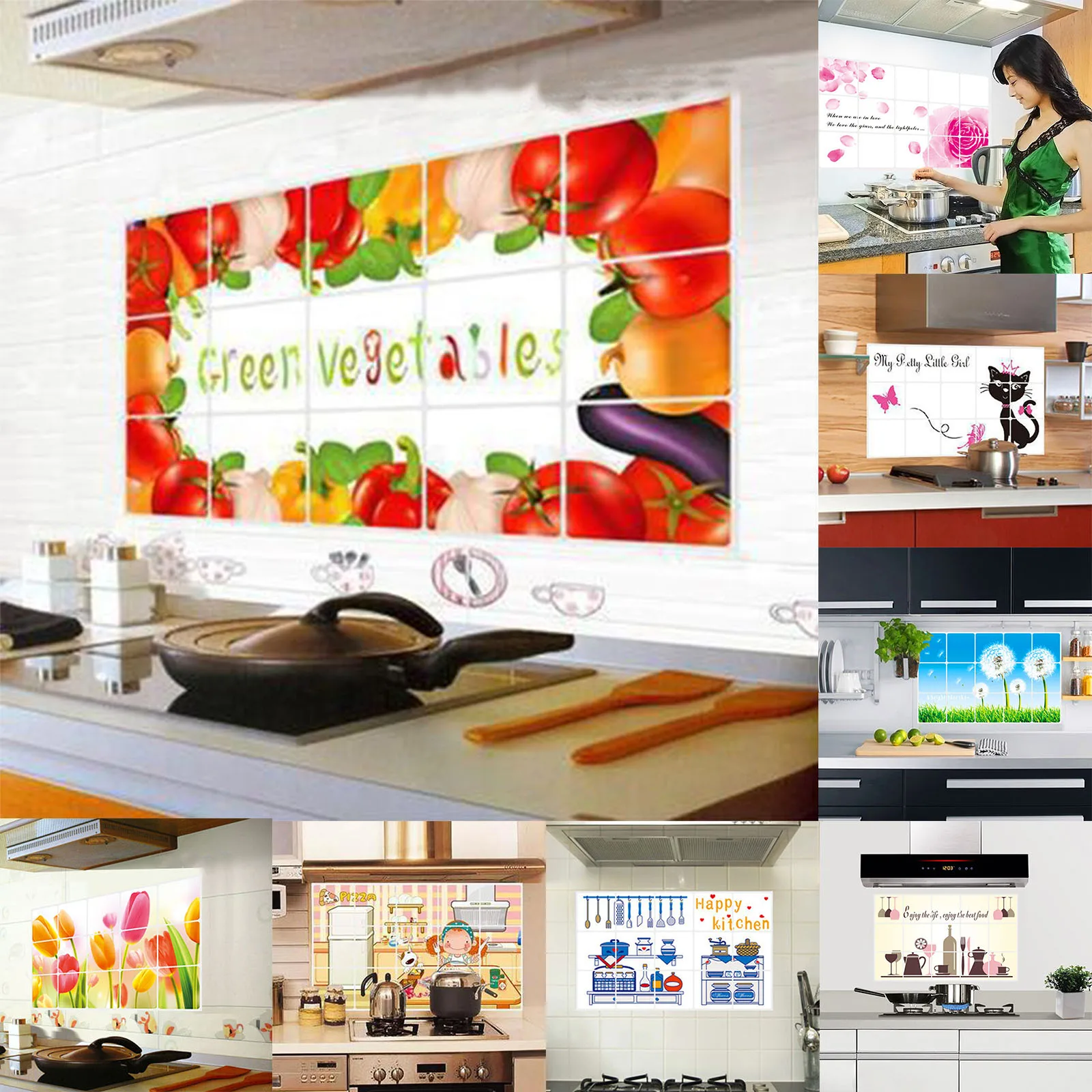 Маслостойкая кухонная Настенная Наклейка s для дыма выхлопная фольга