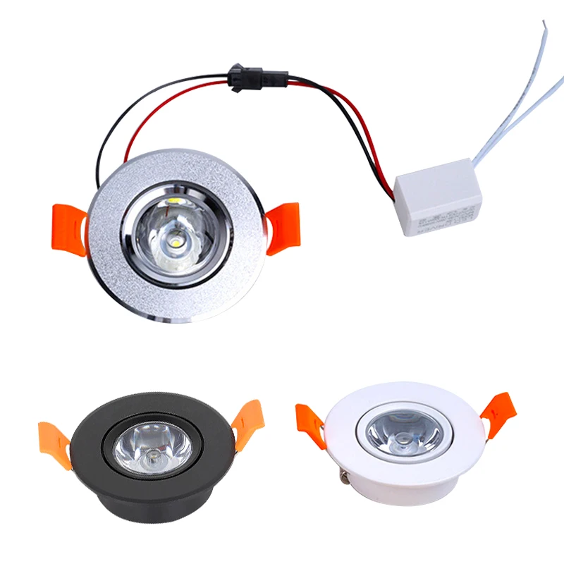 Aluminum Round LED Dimmable Ceiling Downlight 1W 3W AC90-260V DC12V Recessed LED Spot Light Led Bulb Cutout 50mm With Driver led spotlight led downlight