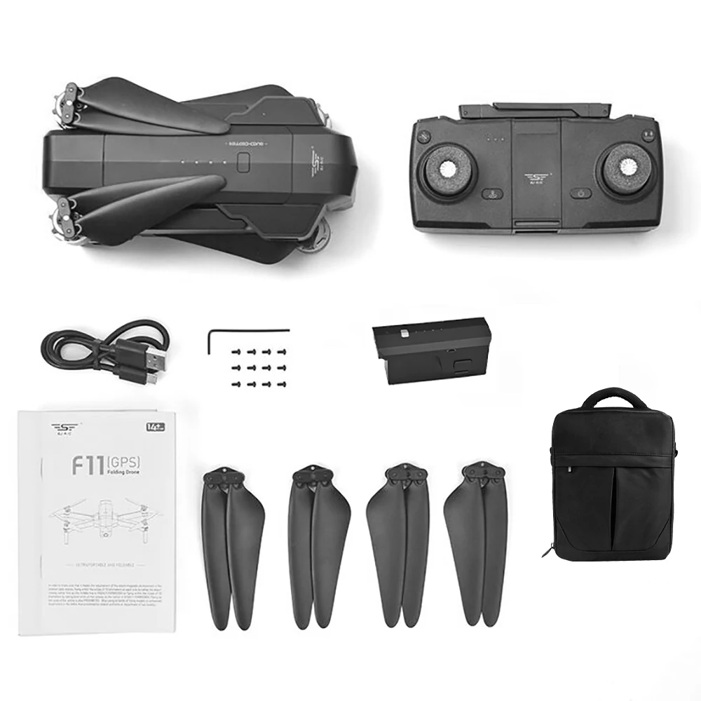 Модернизированный SJ RC F11 PRO мини-Дрон 5G Wifi FPV gps бесщеточный Радиоуправляемый Дрон с камерой 2K 120 широкоугольный следущий за мной Радиоуправляемый квадрокоптер - Цвет: 1 battery with bag