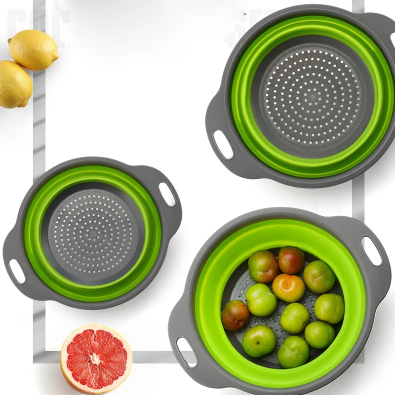 2 x Collapsible Colanders(Strainers) Set kitchen Strainer Space-Saver Folding Strainer Colander Promotion