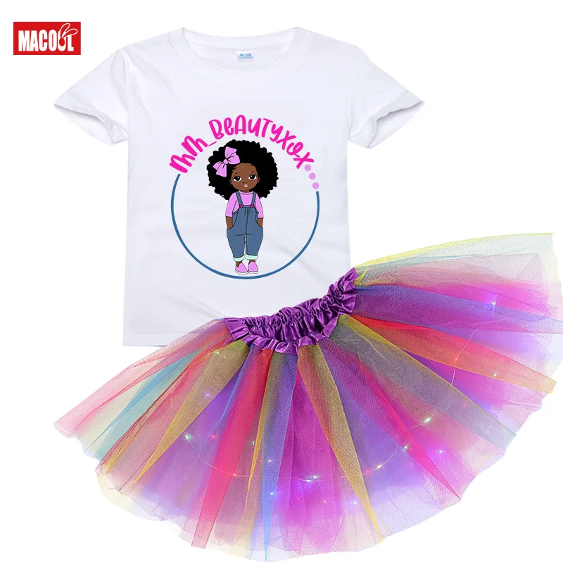 

Women Girls Kids Neon LED Tutu Skirt Party Stage Dance Wear Pleated Layered Tulle Light Up Short Dress Set Wings for 3-12 Years