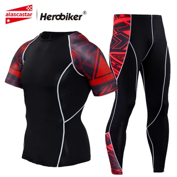 

JACK CORDEE Summer Quick Dry Sport Suit Motorcycle Jacket Running T-shirt Set Breathable Short Sleeve Compression Suits