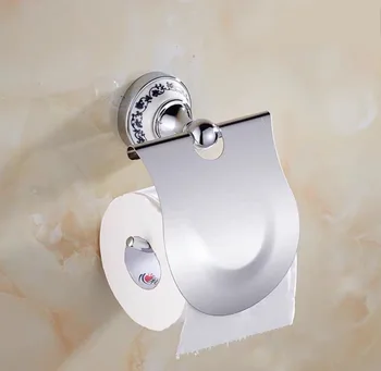 

Ceramics base chrome roll tissue paper holder Chrome Copper/brass bathroom tissue organizers punched
