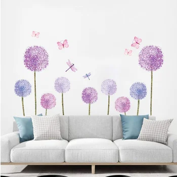 

Creative Dandelion Wall Sticker Removable Background Sticker Colorful Home Decor