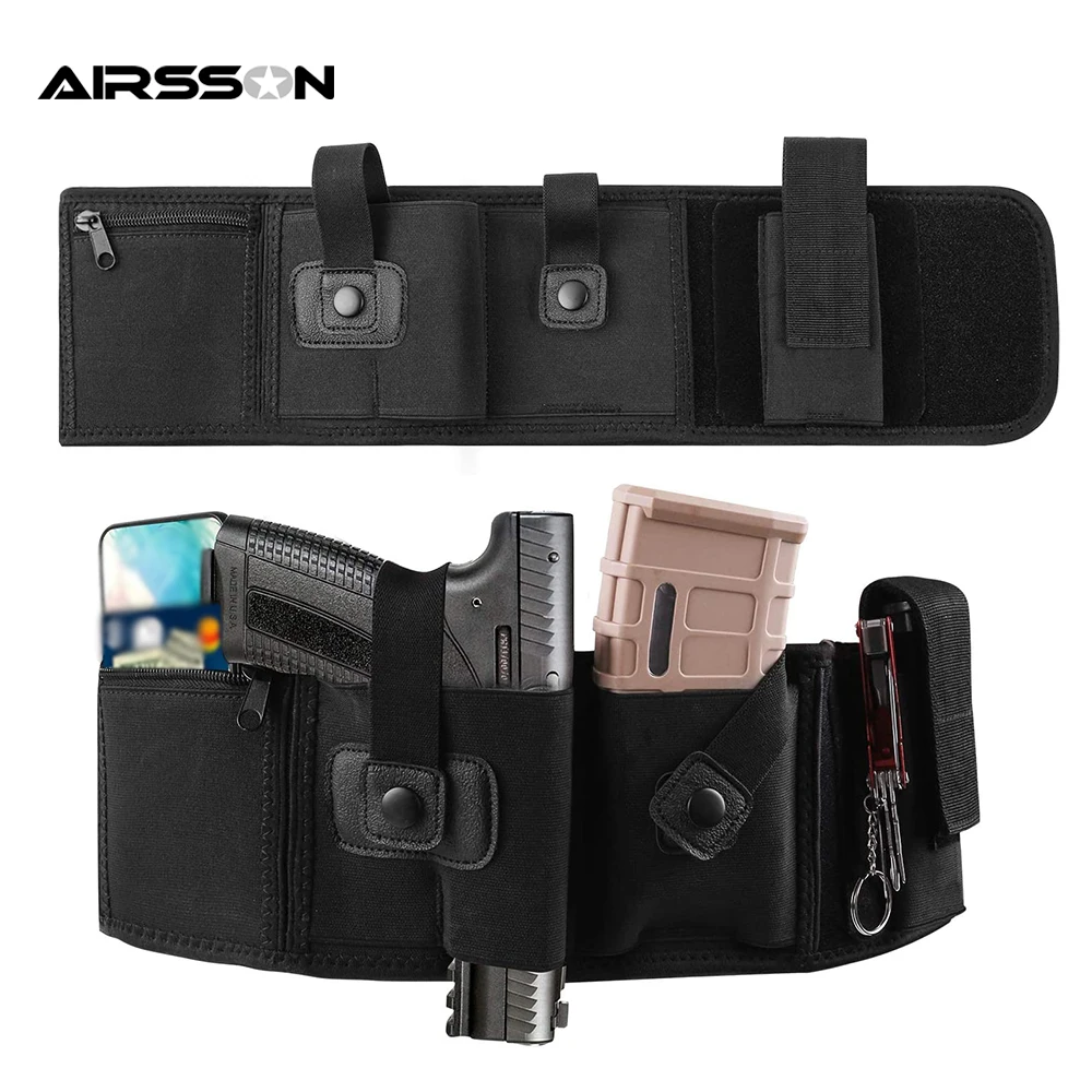Universal Tactical Belly Band Holster Elastic Pistol Gun Concealed