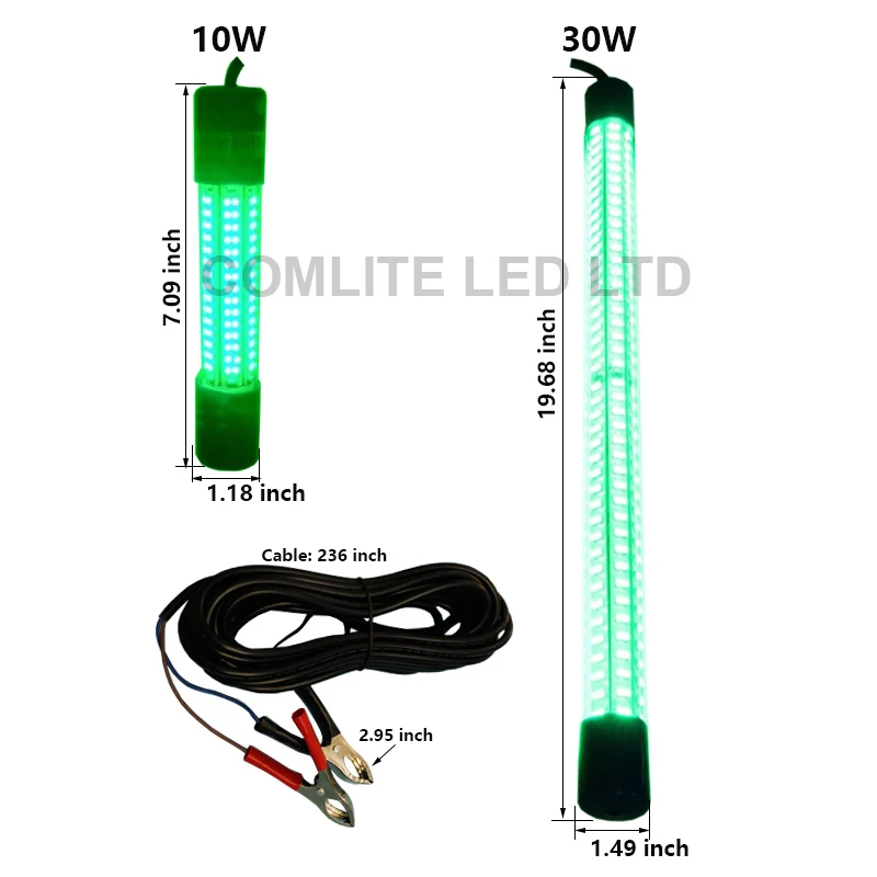 10W 수중 LED 낚시등 12V-24V IP68 방수 야간 낚시 루어용