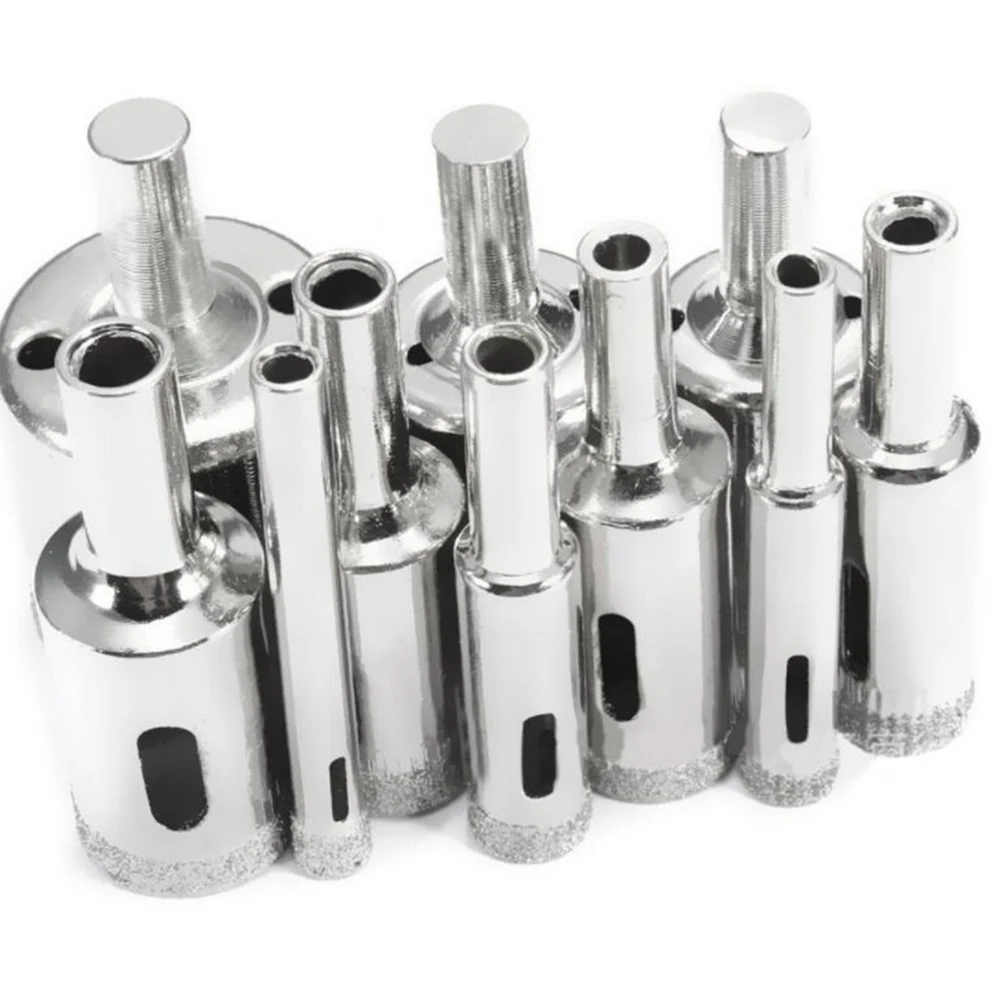 

10pcs Electroplating Glass Drill Bit Set Glass Tile Marble Hole Opener Drill Bit Bottle Opener Set Power Tool Accessories 3-50MM