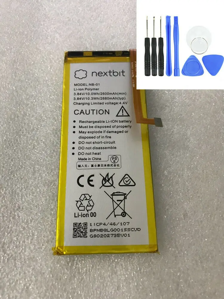 

3.84V 2680mAh/10.3Wh NB-01 Replacement Battery For Nextbit Robin smartphone Built-in Li-ion bateria Li-Polymer Batterie