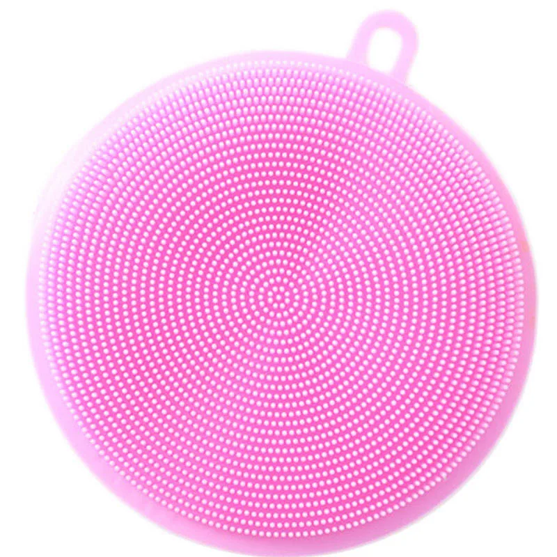 Pink Силиконовая щетка для чистки губка для мытья посуды многофункциональные столовые приборы для овощей и фруктов кухонные инструменты - Цвет: Pink