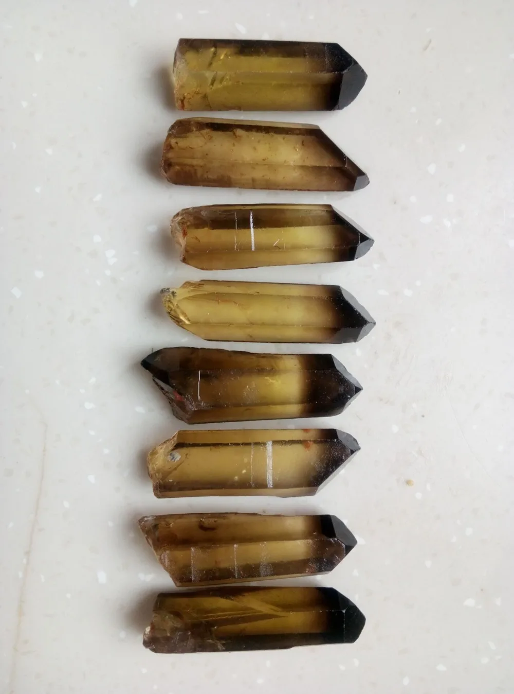 8 шт. AAA+ натуральный цитрин дымчатый Lemurian Seed кварцевый Кристал острый образец