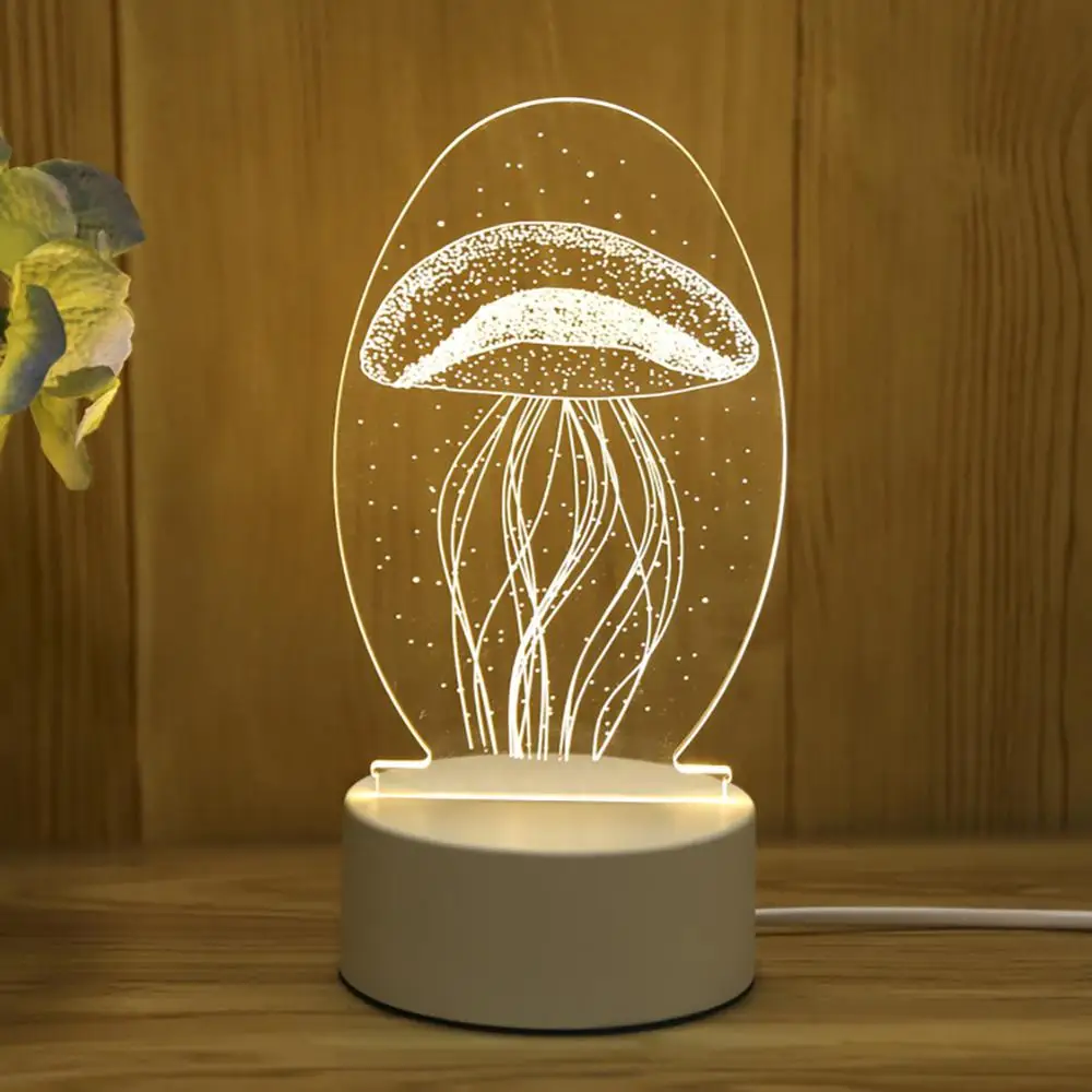 Новое поступление, с питанием от USB 3D светодиодный ночной Светильник Медузы в форме настольная лампа Рождественское украшение для дома прекрасные подарки для детей