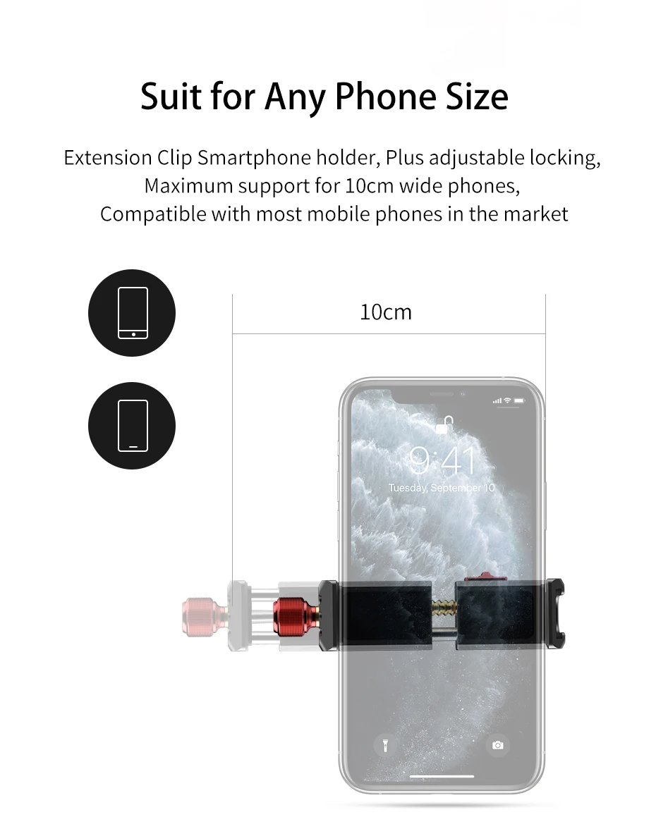 Ulanzi ST-14 Vertical Shooting Smartphone Phone Mount Holder Tripod Mount Cold Shoe Vlog Tripod Mount for iPhone 11 Pro Max wooden phone stand
