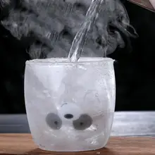 3D 2-х уровневые и рисунком милой панды медведь инновационные пива Стекло es термостойкие двойными стенками Кофе чашка утро молоко Стекло Кофе сок Стекло