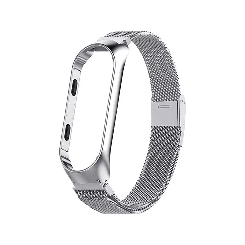 Металлический ремешок Essager для Xiaomi mi 4, 3, браслет на запястье для mi Band 4, 3, band 4, Band 3, ремень Карлос Корреа аксессуары - Цвет: Silver