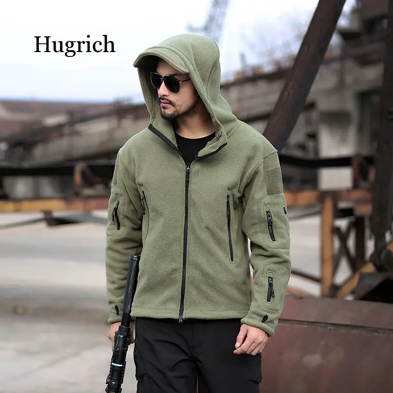 Tactical Army Fleece Jacket Men Warm Thicken Polar Multi-Pocket Military Jacket Winter Outerwear Clothes Hooded Coat