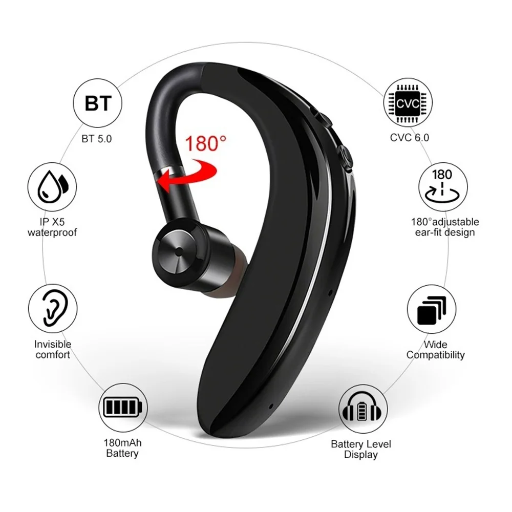 Compatible for Apple/Airpods/Android/iPhone Bluetooth Auto Pairing DJAK-1 Bluetooth Headsets 5.0,Touch Wireless Stereo Earbuds in-Ear Earbuds Sports Headset with Charging Case 