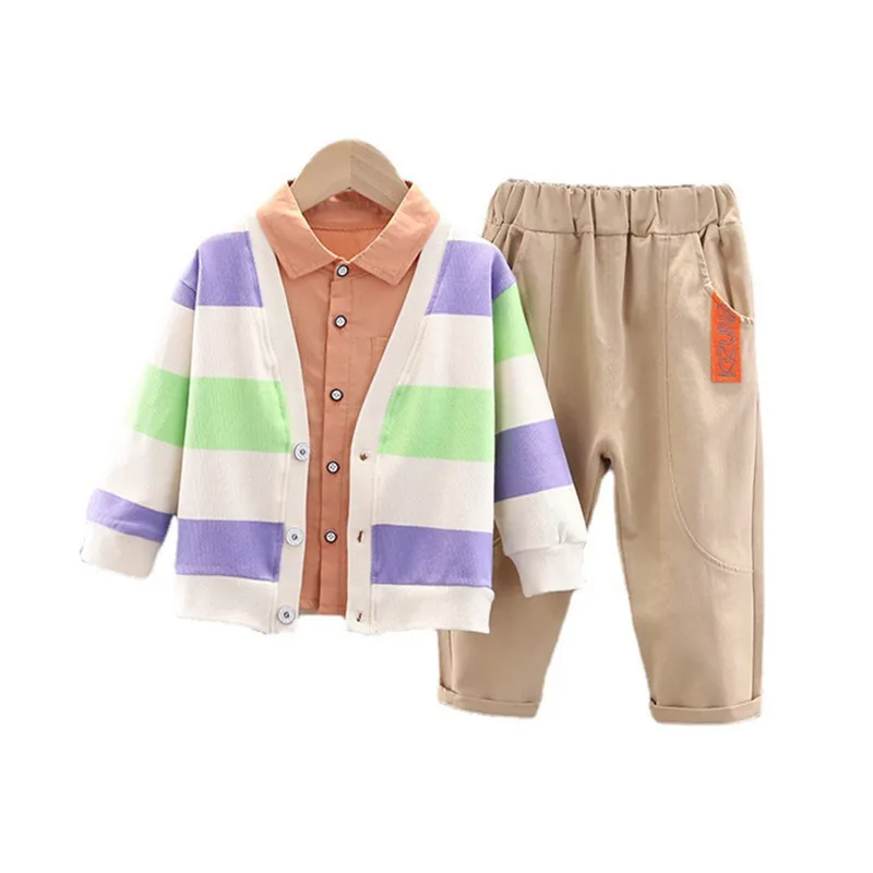 

New Spring Autumn Baby Boys Clothes Children Fashion Cotton Jacket Shirt Pants 3Pcs/Sets Toddler Casual Outfits Kids Tracksuits