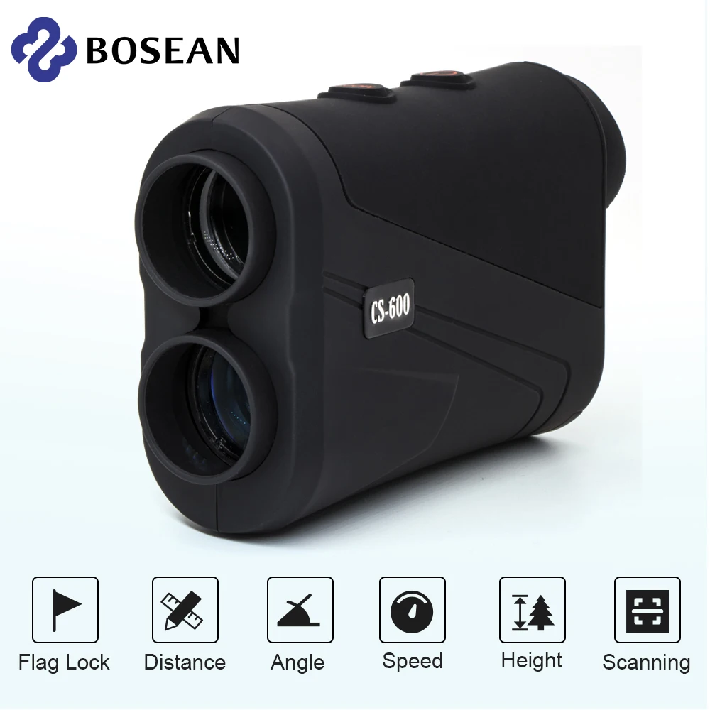 Bosean Golf Laser Rangefinder Flag-Lock Pin-Seeker Distance Meter Speed Height Angle Hunting 7X Scan, 4 Modes with Battery