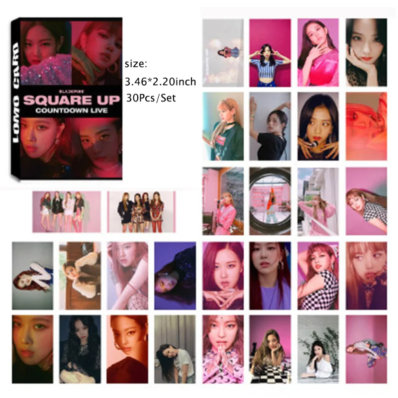 

KPOP 30Pcs /Set BlackPink Square New Album Kill This Love Square LOMO Card JISOO JENNIE LIS Rose LJJ48