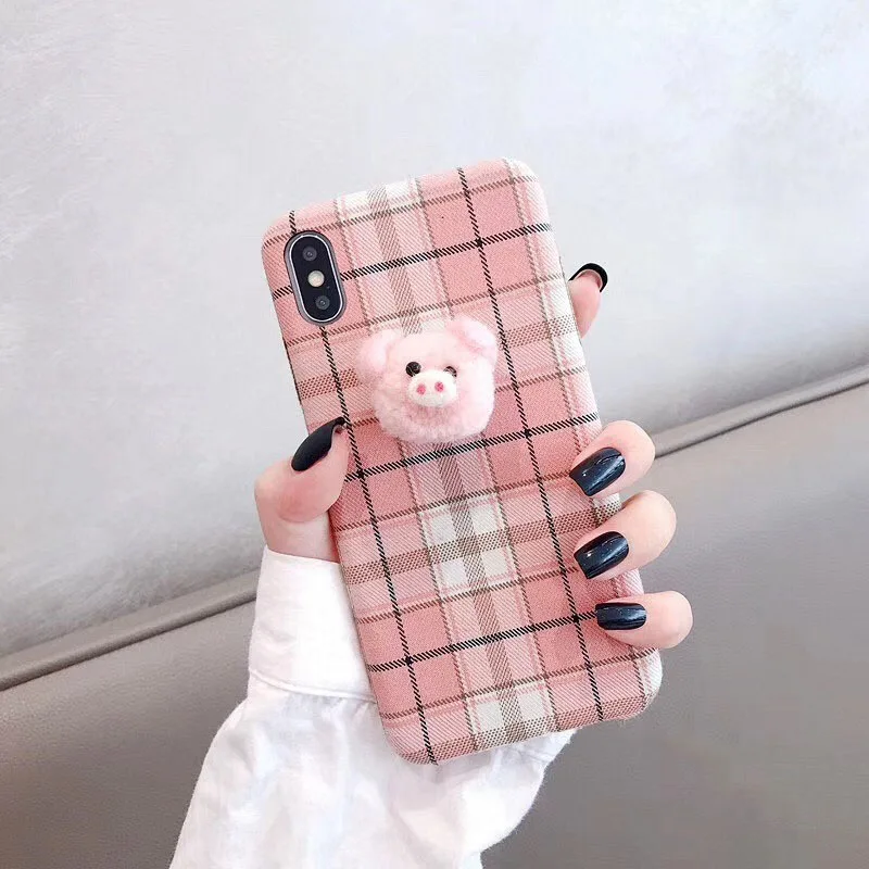 GlamPhoneCase плед маленький чехол для телефона с рисунком в виде животного для iPhone11Pro/Max X XS Max XR Мягкий силиконовый чехол для iPhone11 7 8 6 6s Plus - Цвет: Piggy