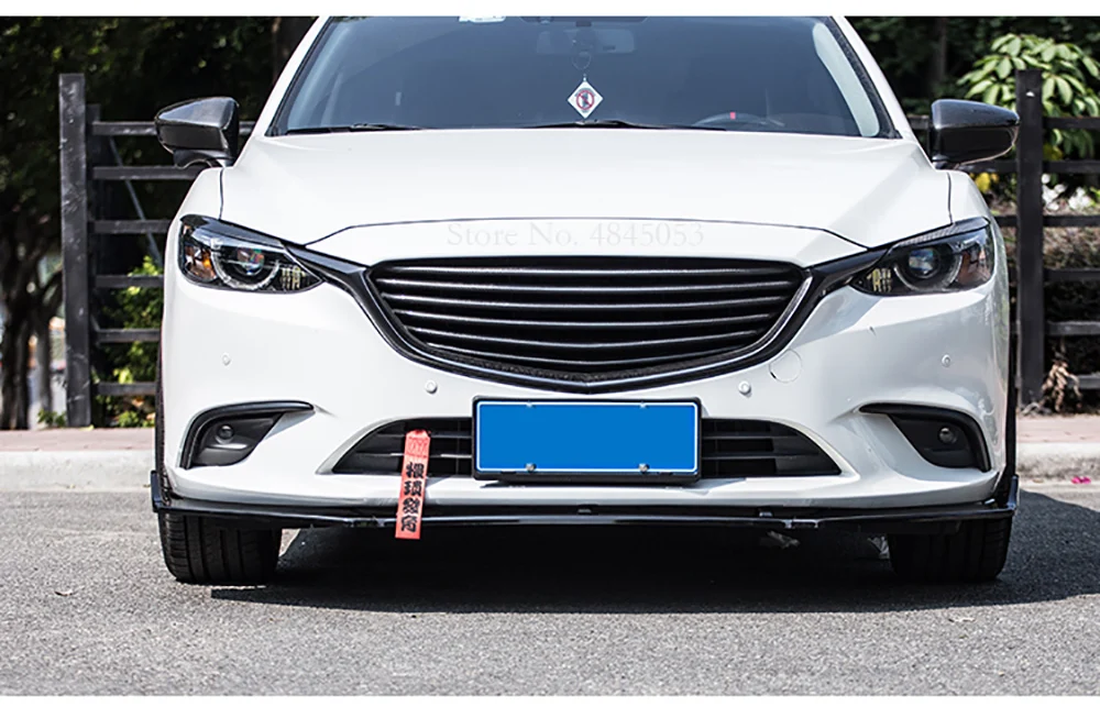 Подходит для Mazda 6 Atenza ABS Материал Черный цвет передний бампер Защитная крышка автомобиля Стайлинг 3 шт