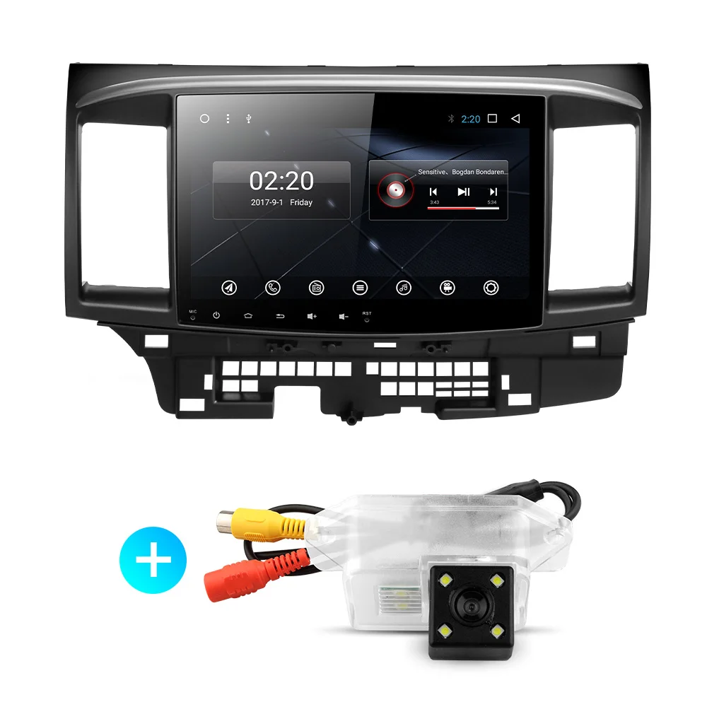 with camera Для Mitsubishi Lancer стерео Мультимедиа gps Радио автомобильный dvd gps плеер стерео gps PX6 Android 9,0 - Цвет: with camera