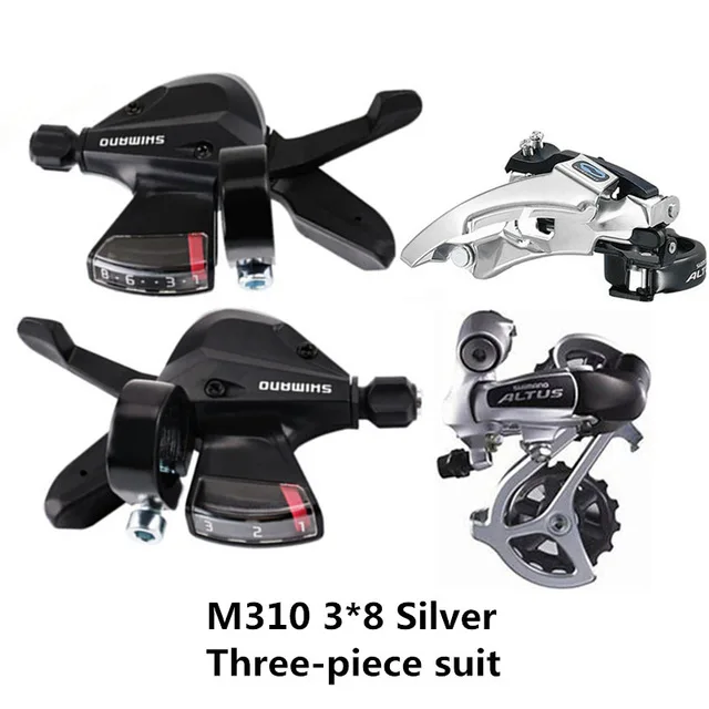 24S Pair Silver Shimano altus SL-M310 горный велосипед deslocando dedo RD-M310 7 s/8 велоцидад de discagem traseira FD-M310 kit deslocamento novo - Цвет: 24S Pair Silver