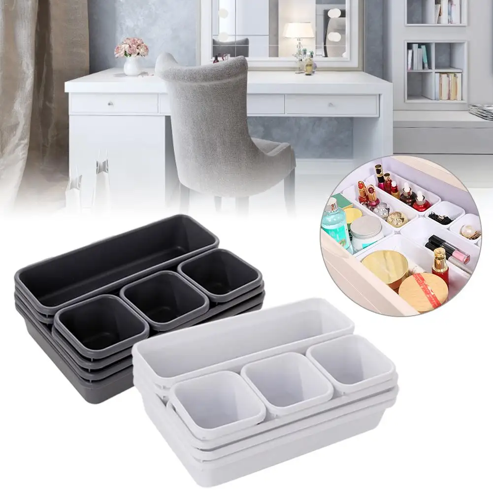 

8Pcs Drawer Style Storage Box Tray Shallow Drawer Organizers Separate Free Combination Small Object Storage Case For Drawer