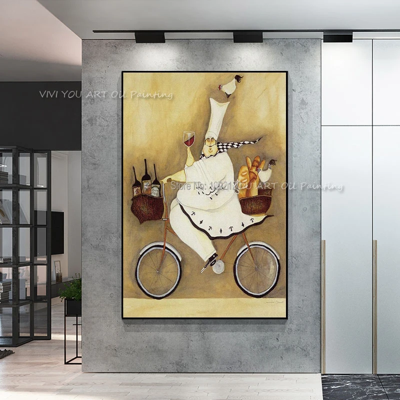 Modern Abstract Oil Painting On Canvas Funny Commis Chef Paintings Dinner  Room Decor Best Gift Hand Painted Wall Art For House - Painting &  Calligraphy - AliExpress