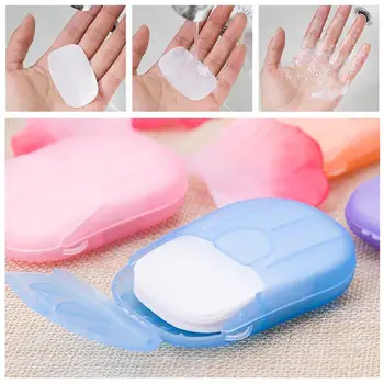 

3/6pcs Travel Soap Paper Washing Hand Bath Clean Scented Slice Sheets Disposable Boxe Soap Portable Mini Paper Soap