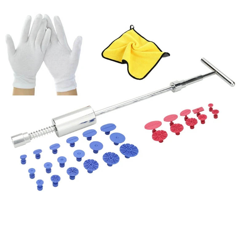 

2 in 1 Slide Hammer Hand Puller with 28pc Tabs Dent Removal Tool Repair Kit