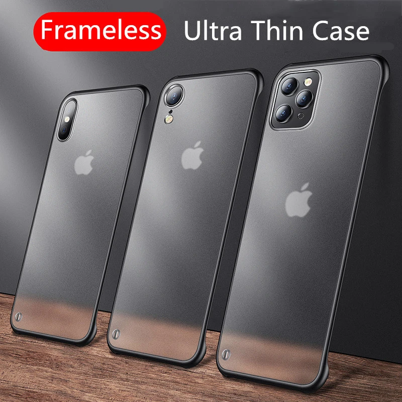 iphone 13 pro max clear case Slim Frameless Phone Case For iPhone 12 Pro 11 Pro Max XR XS Max X 7 8 Plus 12Mini 11 Translucent Matte Cover With Ring Lanyard iphone 13 pro phone case