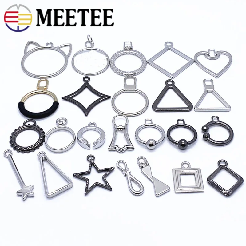 Meetee 5/10 шт. металлический ползунок пряжки застежка-молния сумки кулон крючок DIY