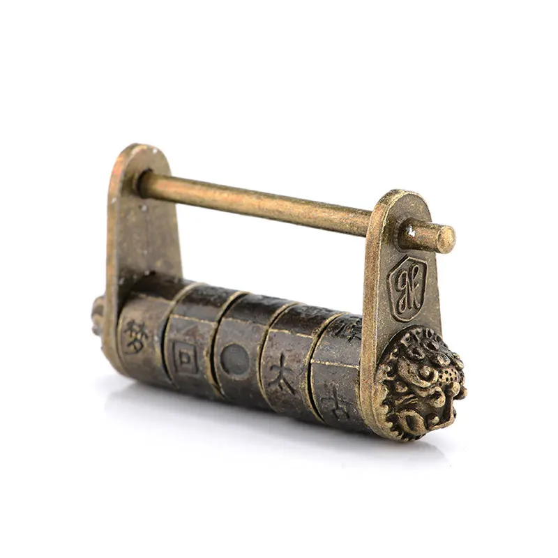 

Aleaciуn de Zinc estilo chino antiguo bronce combinaciуn contraseсa cerradura caja de joyerнa candado Retro candado decorativo
