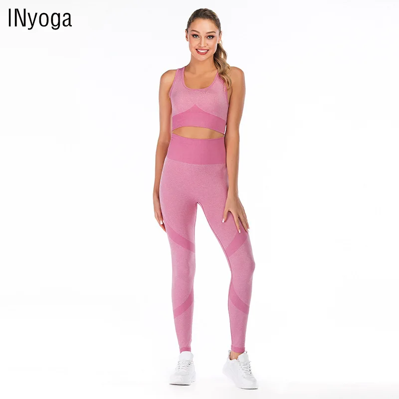 

2019 Autumn New Style Elasticity Tight Type Seamless Thread Dance Sports Elasticity Waist Hugging Yoga Suit Three-piece Set