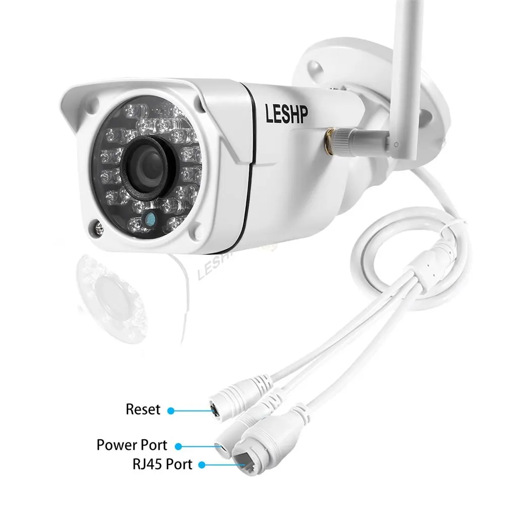 

100W 1/4 CMOS 24 IR LED Weatherproof IP66 Wireless Wifi Bullet Camera For Outdoor Security