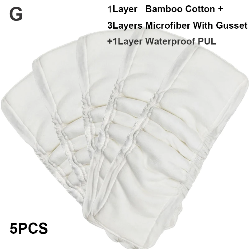 5 шт Многоразовые моющиеся вкладыши для настоящий карман ткань подгузник микрофибра бамбуковый уголь подгузник Вставка