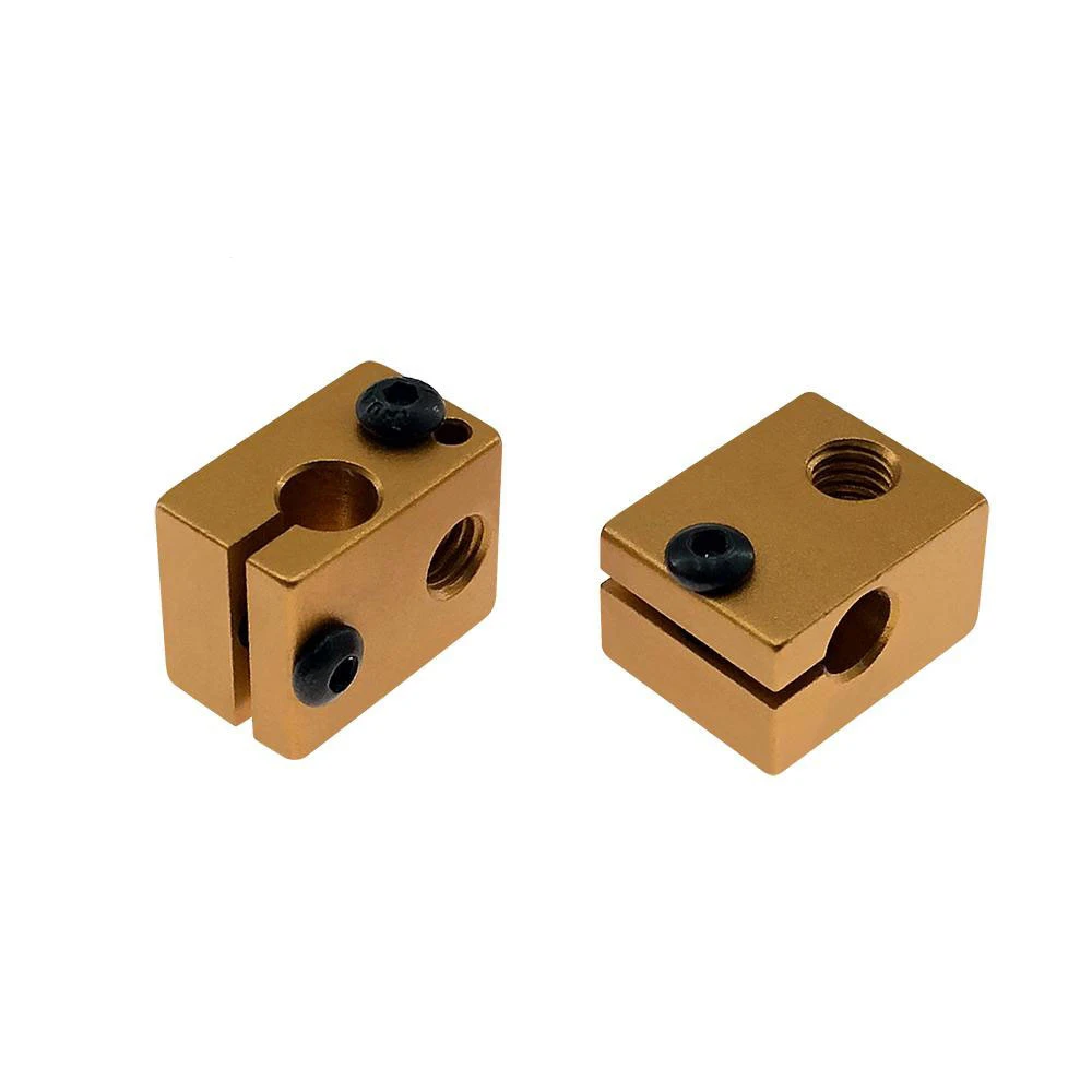 Алюминиевый V6 тепловой блок для V5 V6 J-head экструдер HotEnd 3D принтеры части нагревателя Горячий Конец нагревательные аксессуары 20*16*12 мм часть 1 - Цвет: Золотой