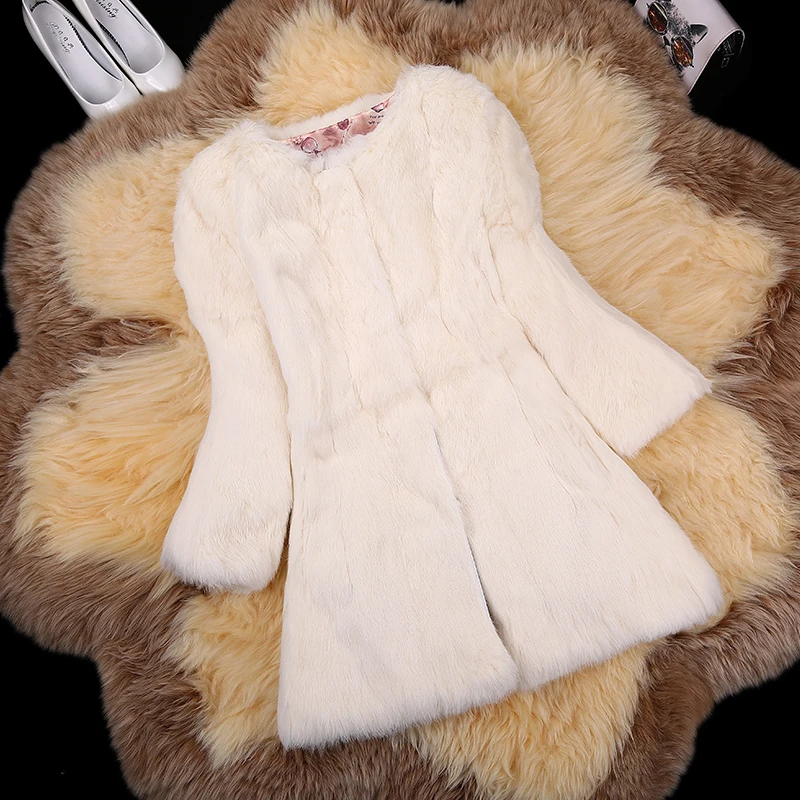 

Natural rabbit fur coat women plus size S - 6XL medium long rabbit fur coat women winter coat 2019 autumn winter free shipping