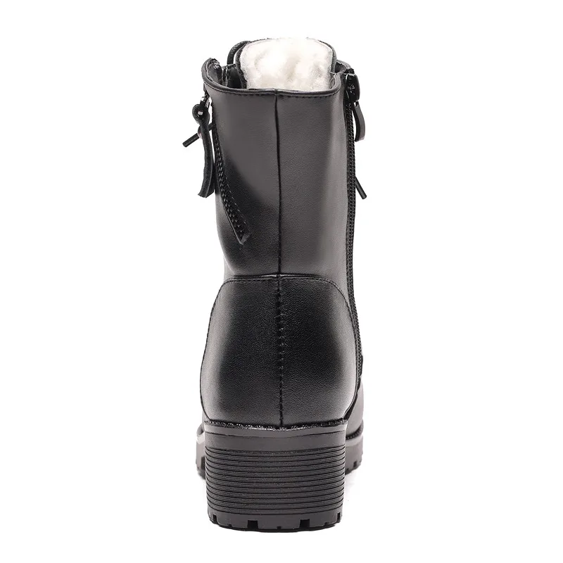 MORAZORA/ г., теплые зимние ботинки женская обувь из натуральной кожи винтажная повседневная обувь на молнии и шнуровке из натуральной шерсти женские ботильоны