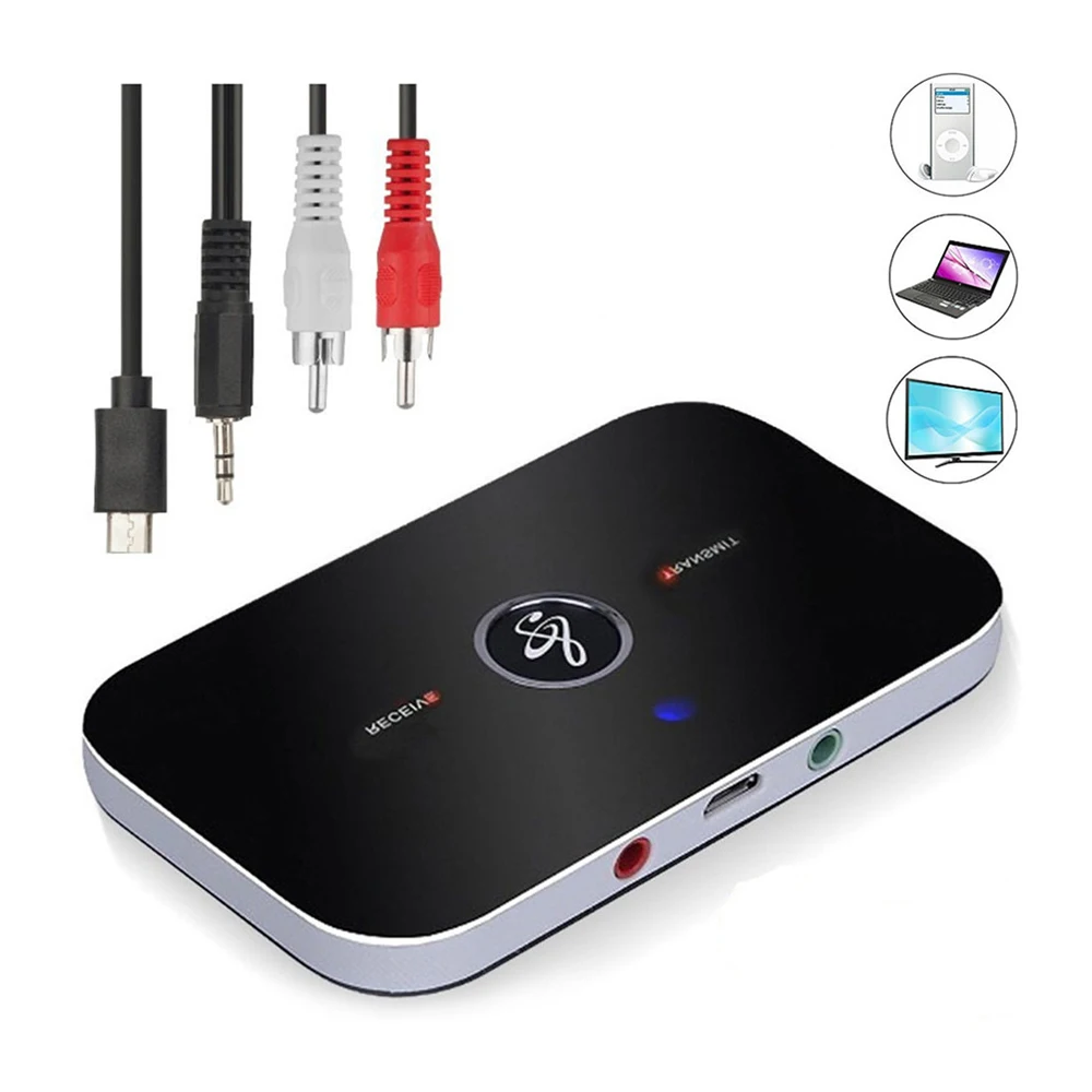 Upgrade B6 Wireless Bluetooth 5 0 Audio Adapter Transmitter Receiver 3 5mm 3 5 AUX Music Receiver Sender For PC TV Headphone Car
