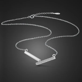 

New Popular Geometric pendant Necklace For Women Fashion Authentic 100% 925 sterling silver Choker Adjustable Collares Jewelry