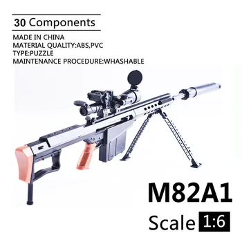 

1:6 M82A1 Barrett Sniper Rifle Assembling Gun Model Assembly Plastic Weapon For 1/6 Soldier Military Building Blocks Toy