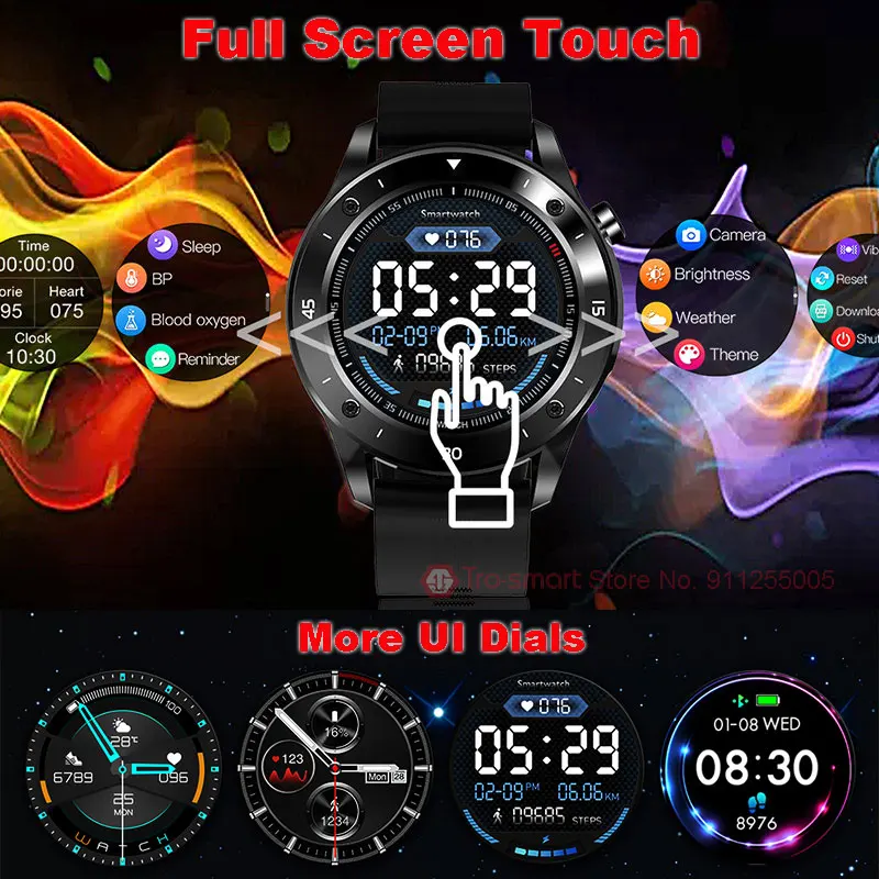 New Sport Smart Watch Men Male Smartwatch Electronics Smart Clock For Android IOS Fitness Tracker Full Touch Round Smart-watch