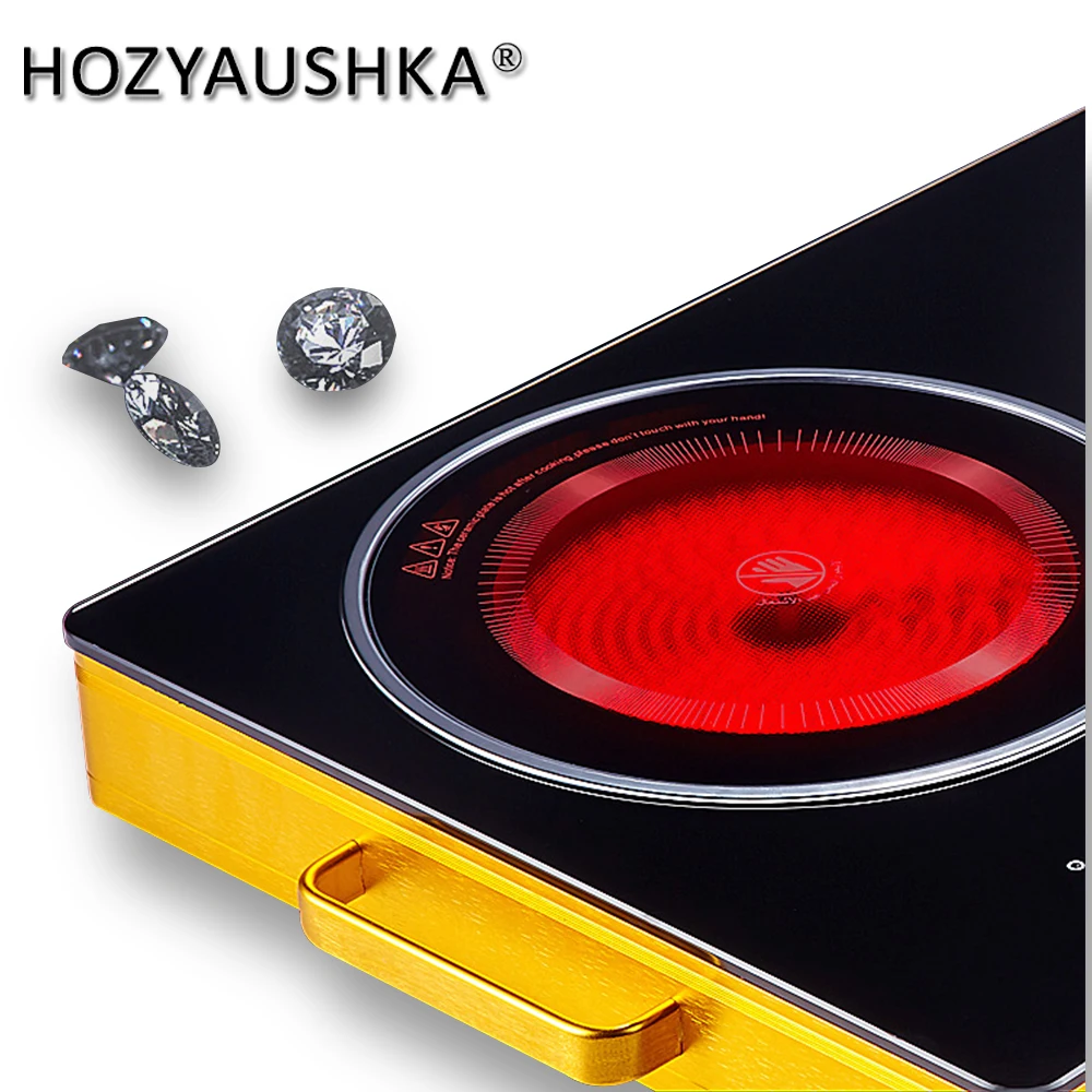 Electric stove boiler High-power rapid heating double-head electric ceramic stove knob control suitable for any high-temperature cookware