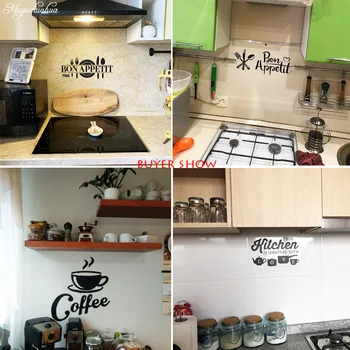 22 Styles Large Kitchen Wall Stickers Home Decor Decals Vinyl Sticker for House Decoration Accessories Mural Wallpaper Poster