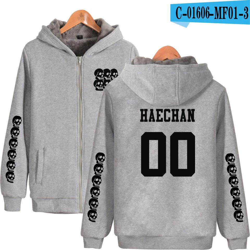 NCT DREAM We Boom album 2D Женская и Мужская модная толстовка на молнии Повседневная утепленная толстовка на молнии - Цвет: Gray