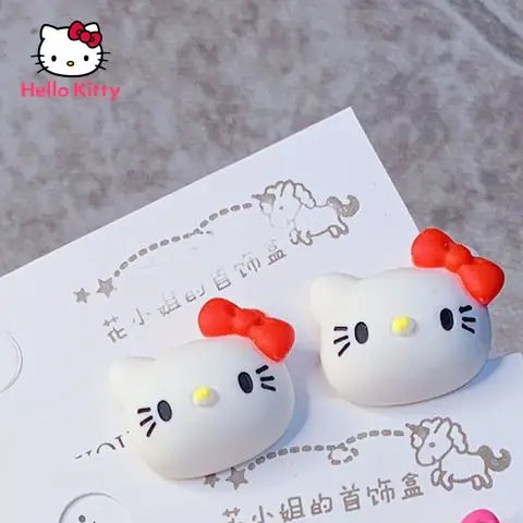 TAKARA TOMY Hello Kitty New Cute Cartoon Three-dimensional Earring Earrings Student Sweet Ear Clip Decoration